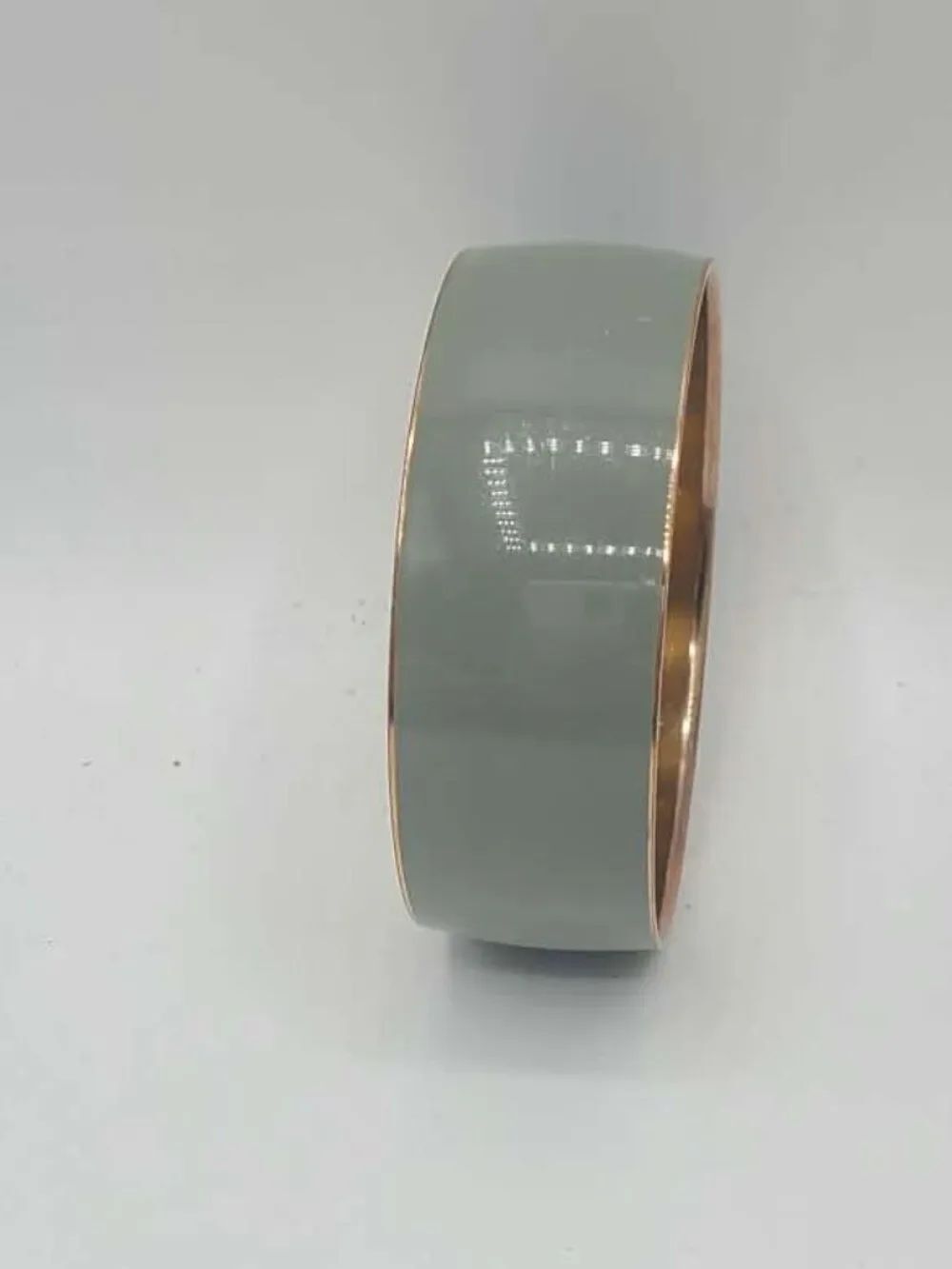 J Crew Grayish Green Enamel Gold Tone Bangle